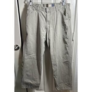 Gap Beige Khaki Straight Leg‎ Cargo Pants Gapflex Utility Outdoor Size 36x0